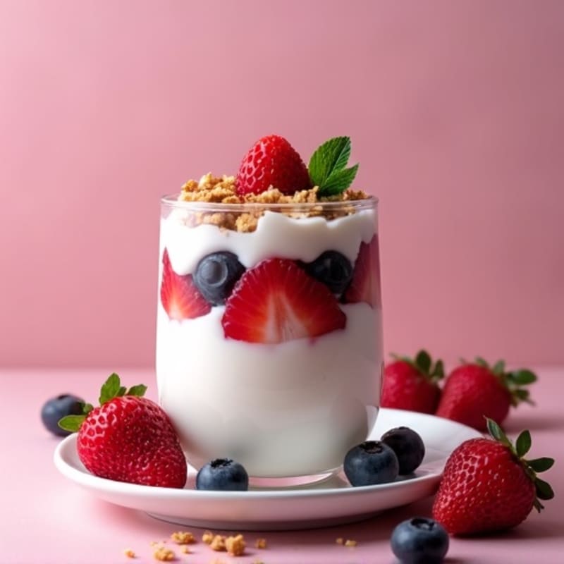 Greek Yogurt Protein Parfait with Mixed Berries
