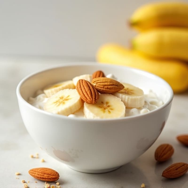 Creamy Greek Yogurt Bowl with Fresh Banana and Crunchy Almonds