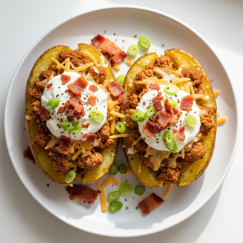 Creamy Loaded Baked Potatoes with Crispy Bacon