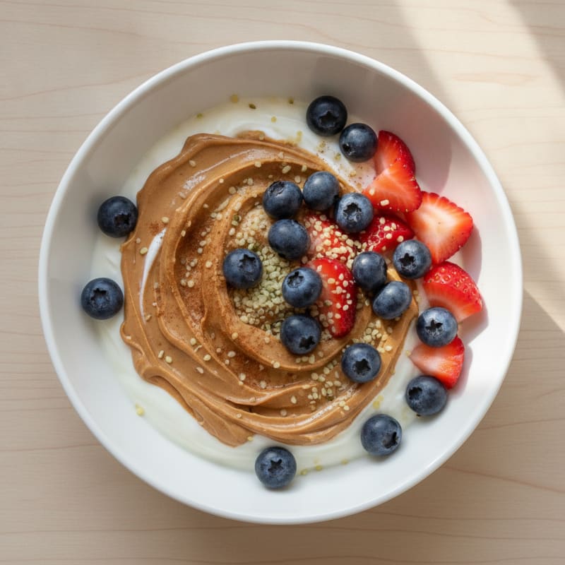 Greek Yogurt Peanut Butter Fruit Bowl