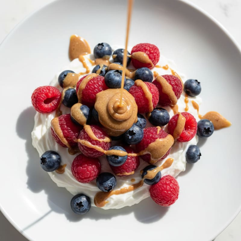 Silky Greek Yogurt Protein Pudding with Mixed Berries