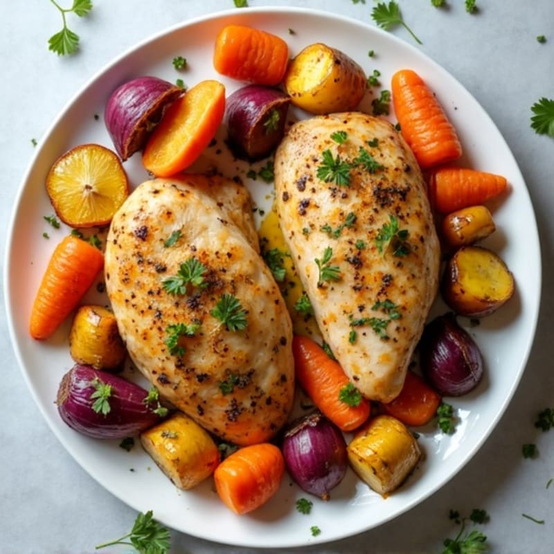 Sheet Pan Lemon Herb Chicken with Roasted Root Vegetables