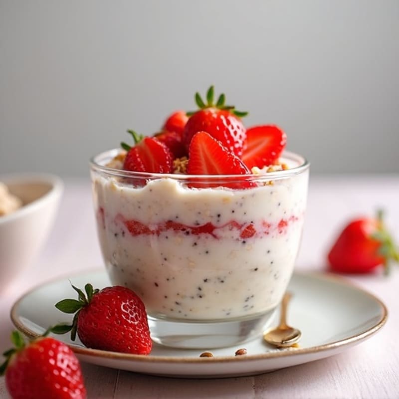 Strawberry Vanilla Creamy Overnight Oats