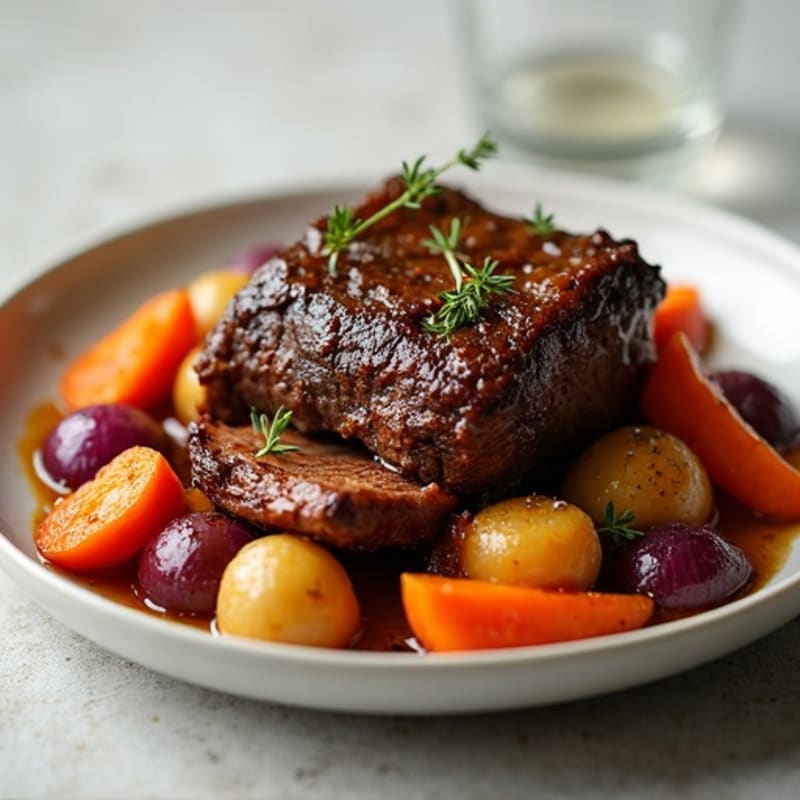 Tender Slow-Braised Short Ribs with Roasted Root Vegetables