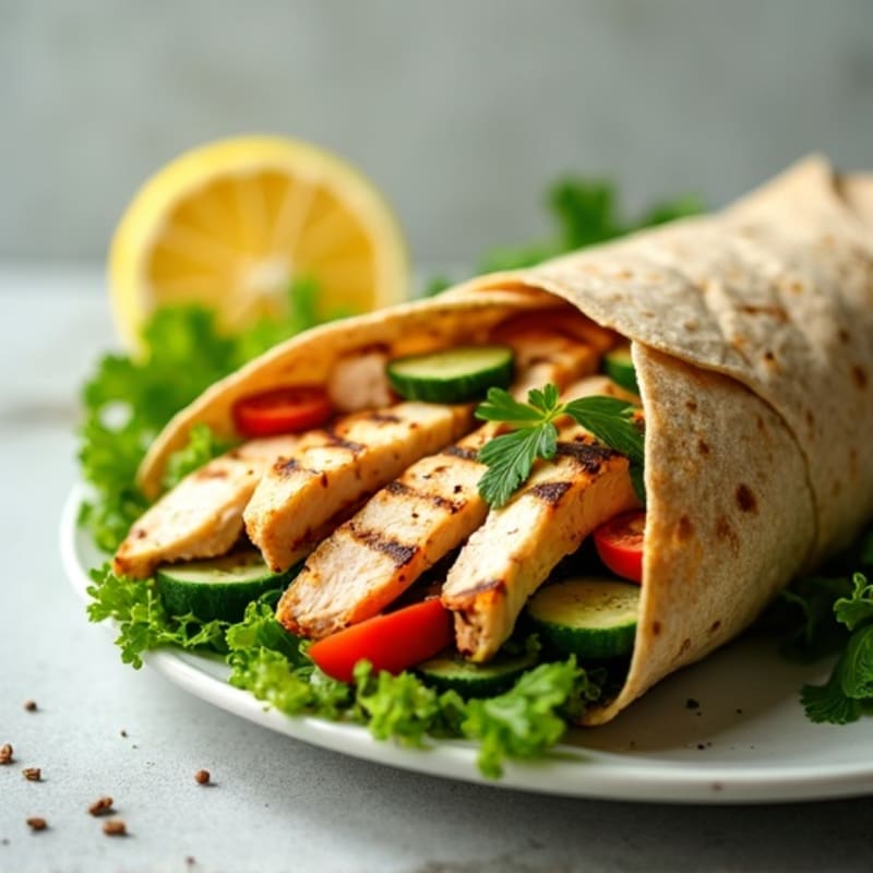 Lemon Herb Grilled Chicken Wrap with Crisp Greens