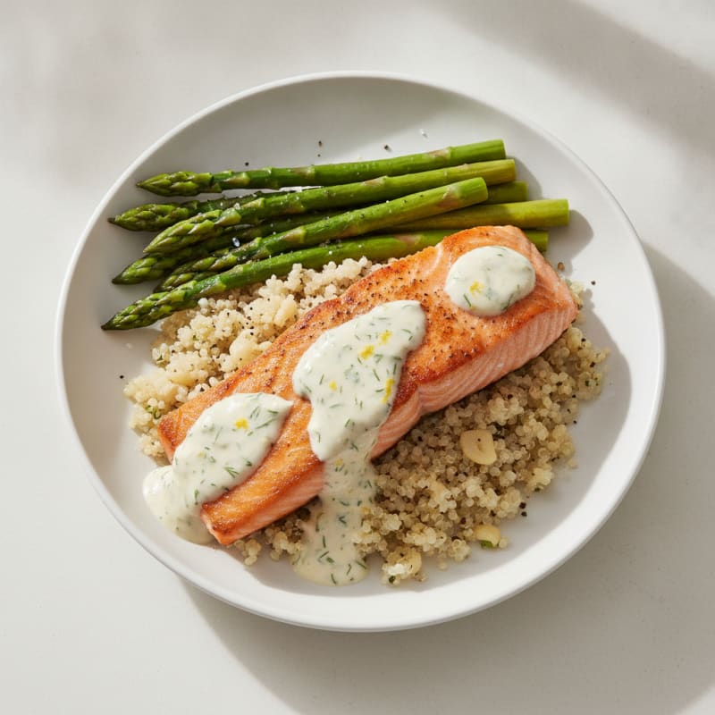 Pan-Seared Salmon with Lemon-Dill Sauce