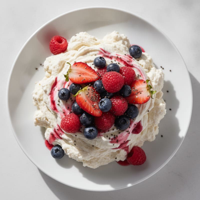 Silky Greek Yogurt Protein Mousse with Mixed Berries