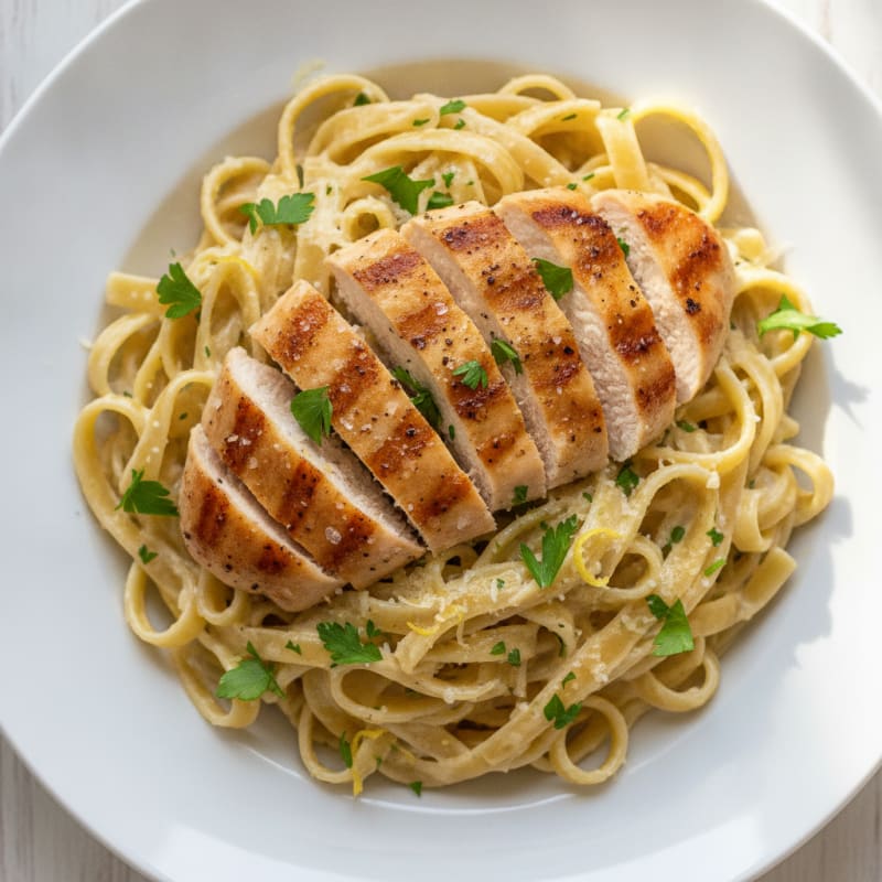 Lemon-Herb Chicken Fettuccine Alfredo