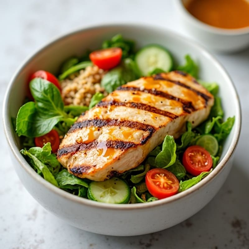 Grilled Chicken Breast with Mixed Greens and Lemon Vinaigrette