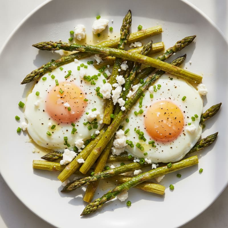 Baked Eggs with Roasted Asparagus