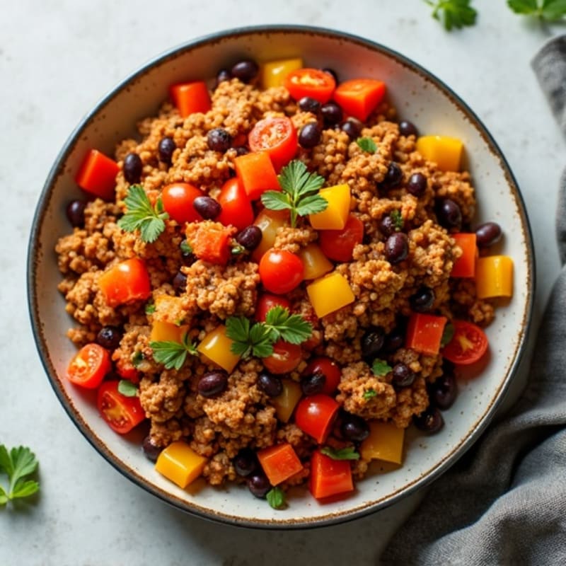 Spicy Ground Turkey and Bell Pepper Skillet