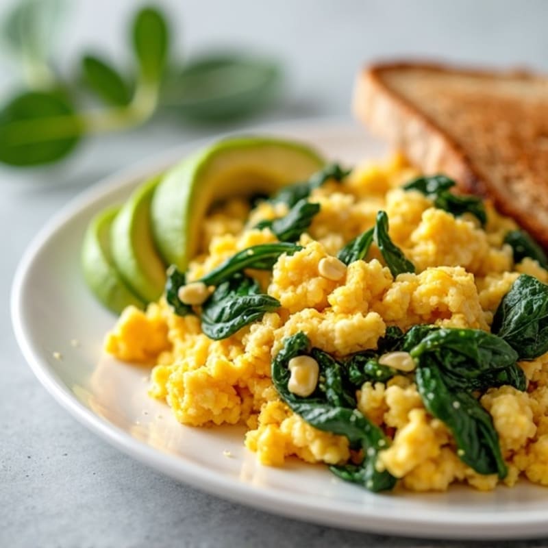 Egg White and Turkey Spinach Scramble