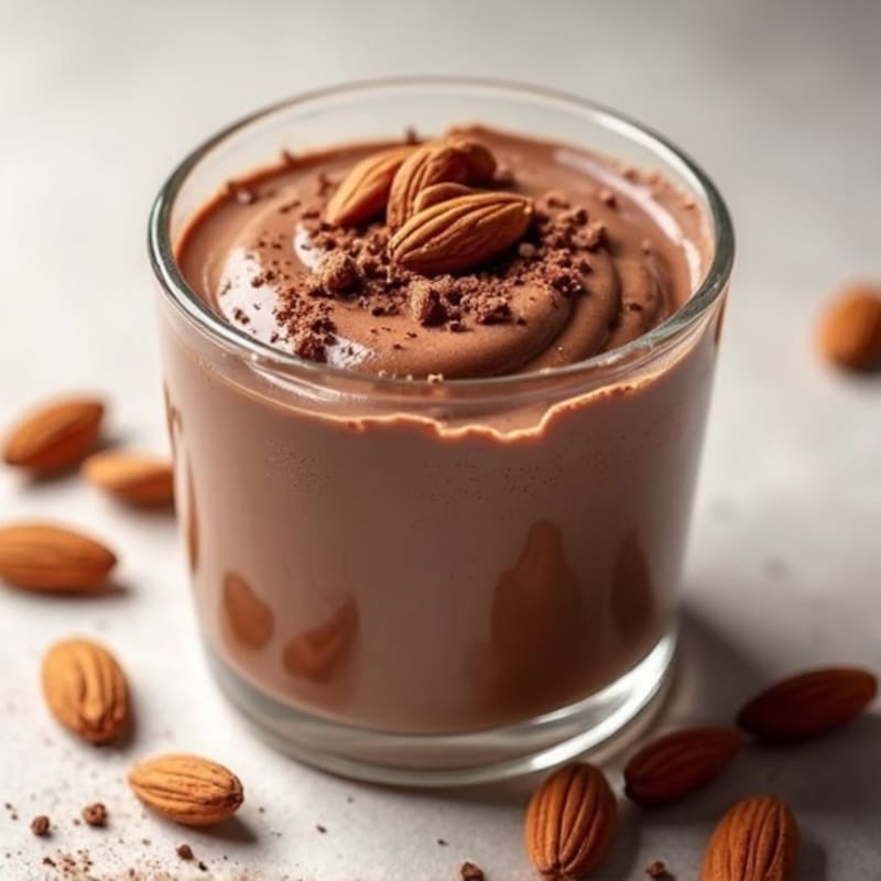 Silky Chocolate Protein Pudding with Almonds