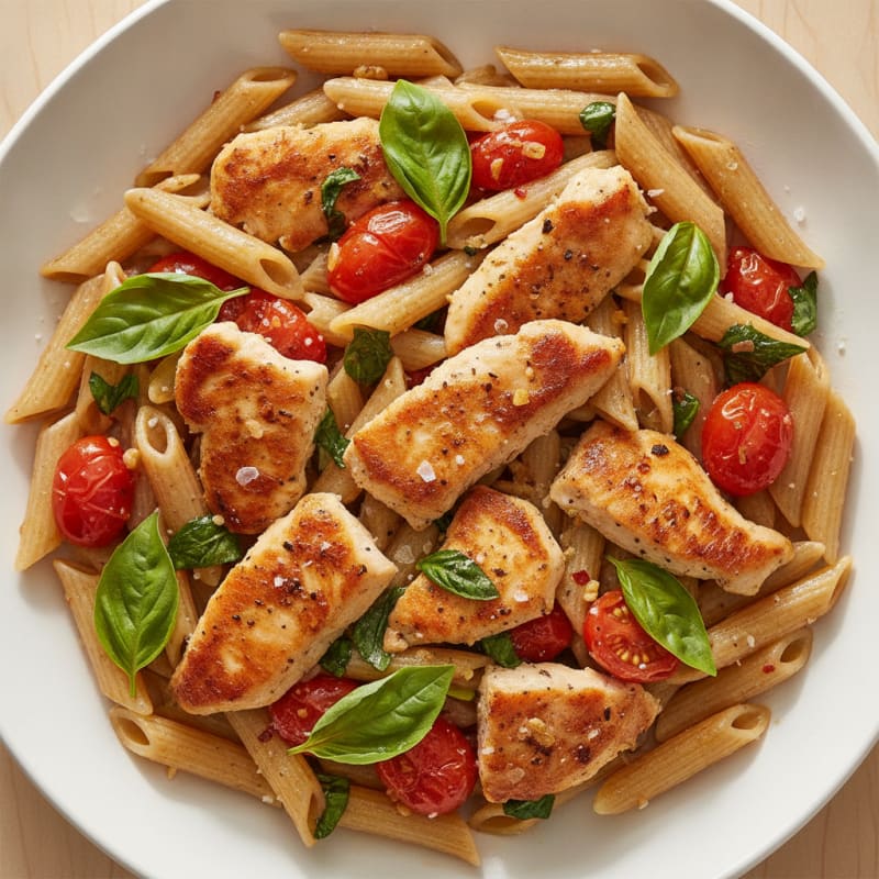 Basil Tomato Pasta with Garlic