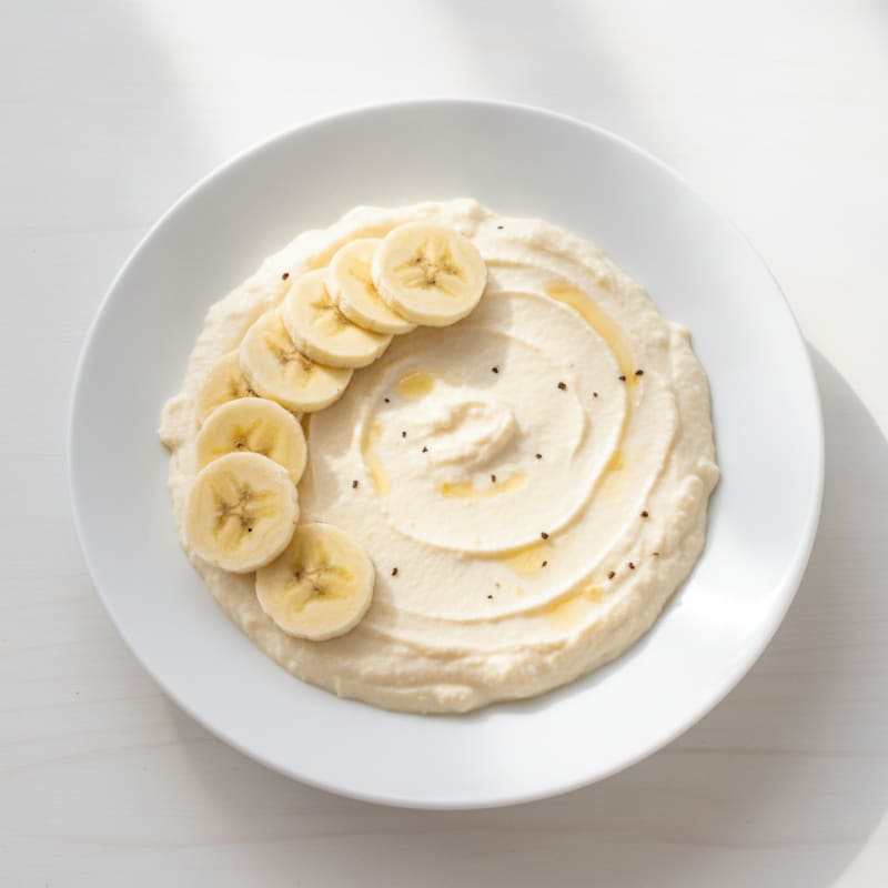 Creamy Vanilla Bean Protein Pudding with Sliced Banana