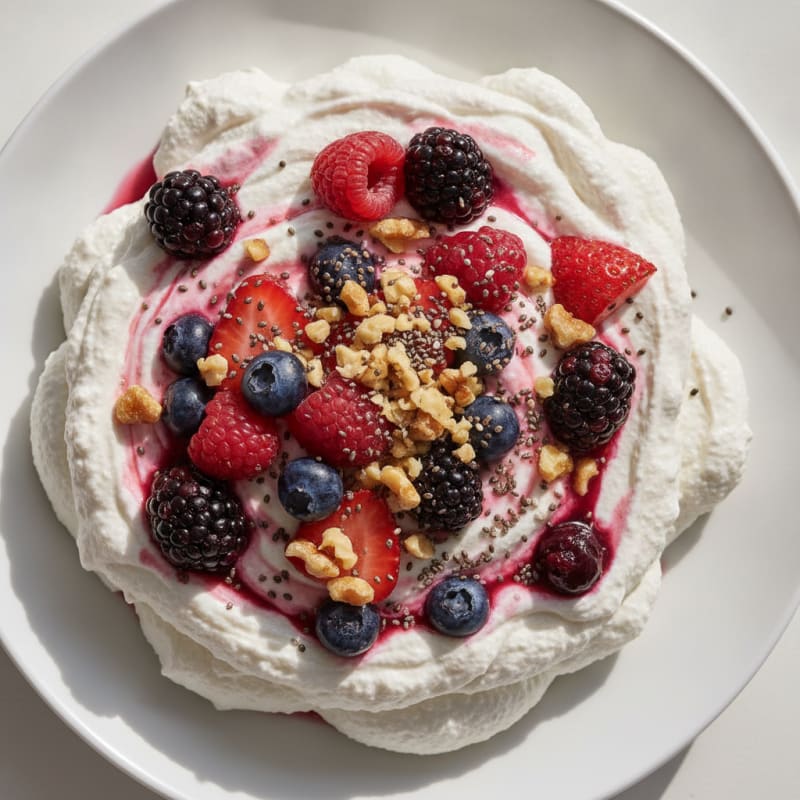 Greek Yogurt Protein Mousse with Mixed Berries