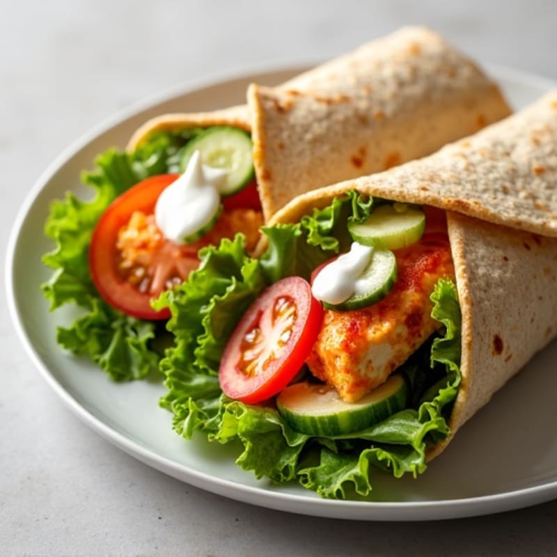 Spicy Buffalo Chicken Wraps with Fresh Veggies