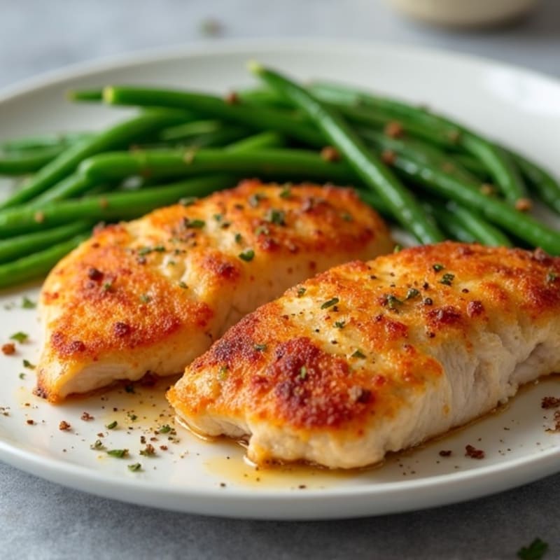 Oven-Crisped Buttermilk Chicken with Roasted Green Beans