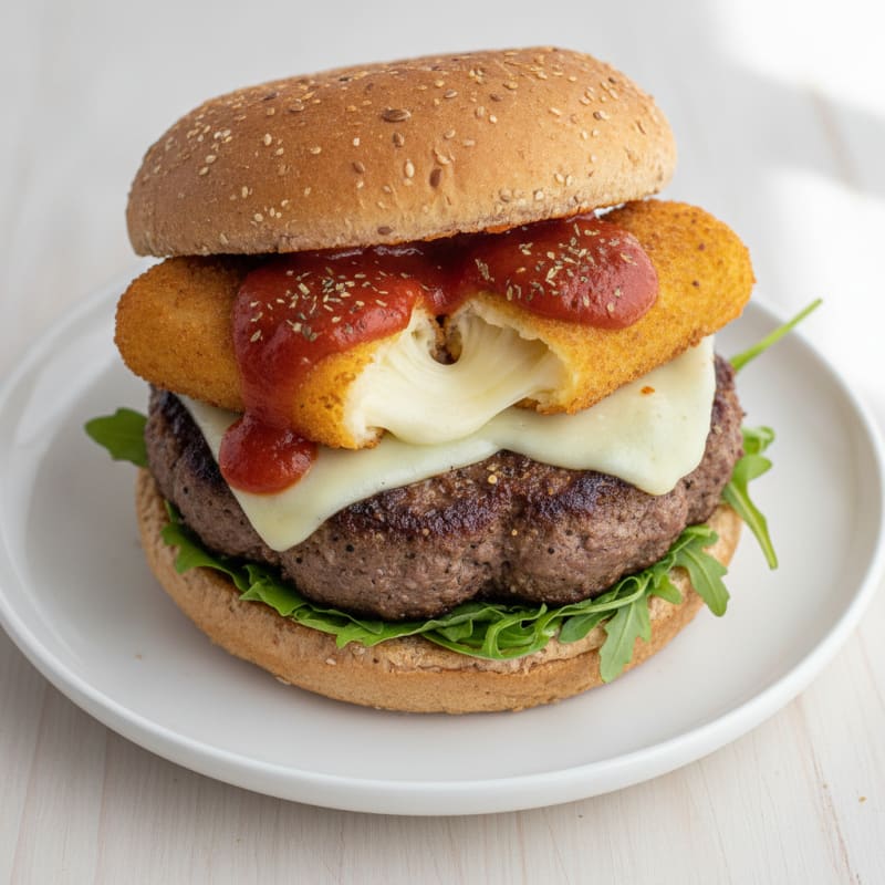 Mozzarella Stick Beef Burger