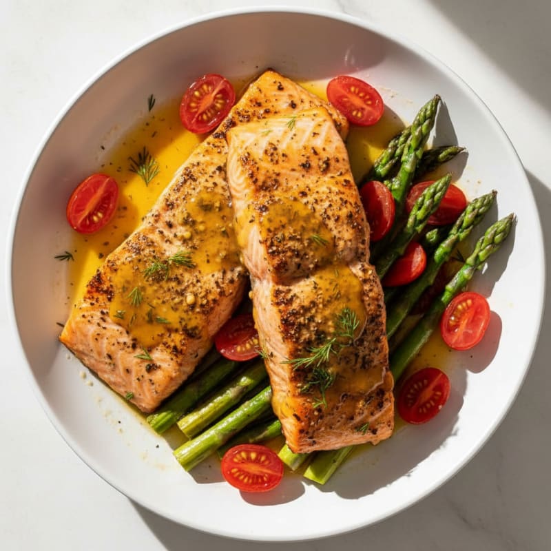 Golden Lemon Herb Grilled Salmon