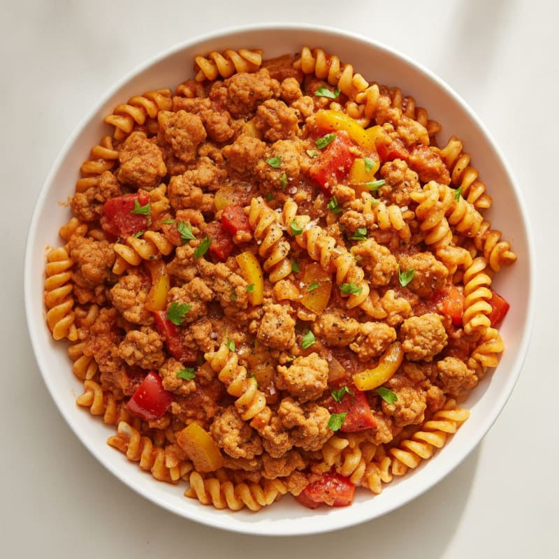 Ground Turkey Pepper Pasta Skillet