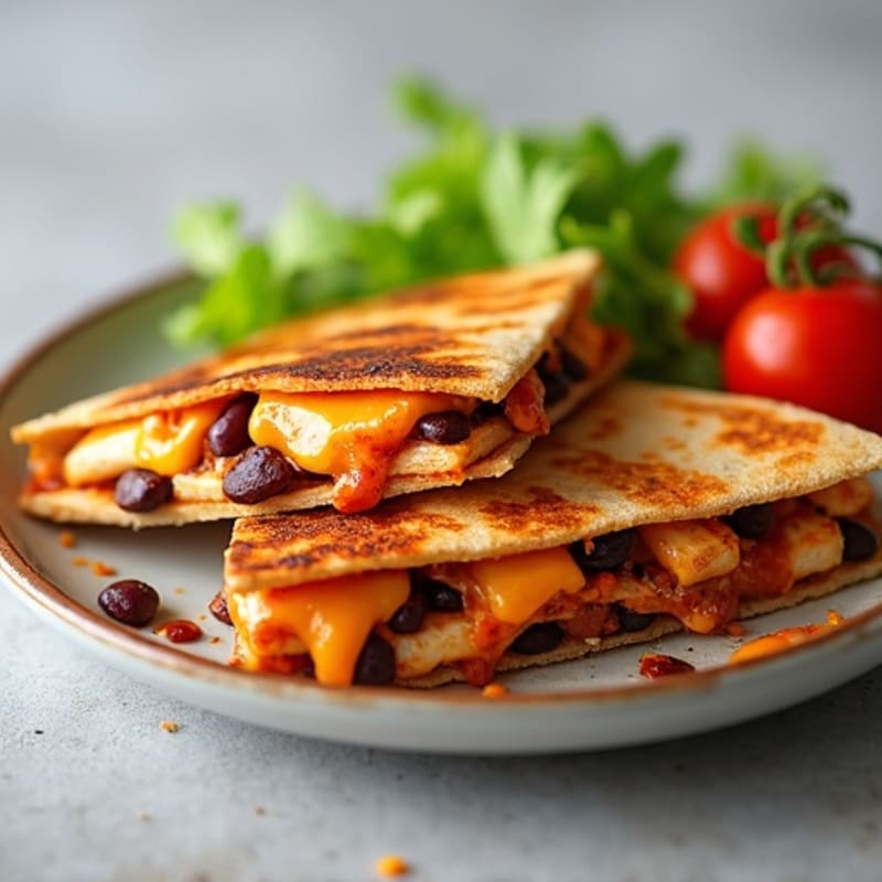 Crispy BBQ Chicken and Black Bean Quesadilla