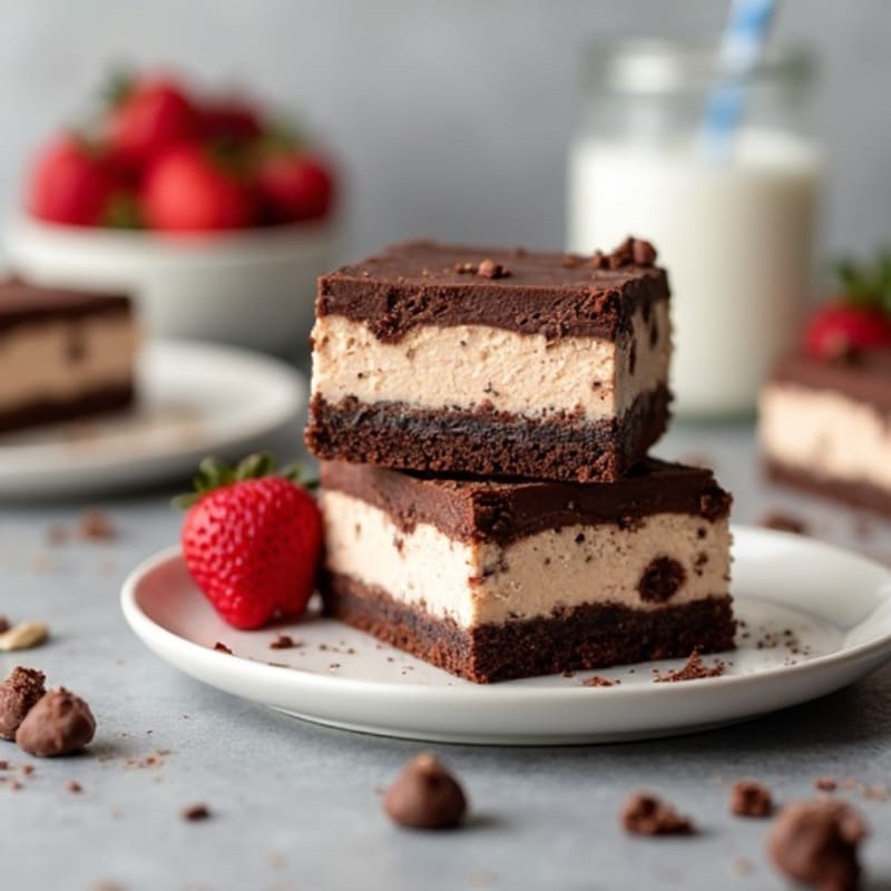 Protein-Rich Dark Chocolate Greek Yogurt Cheesecake Squares