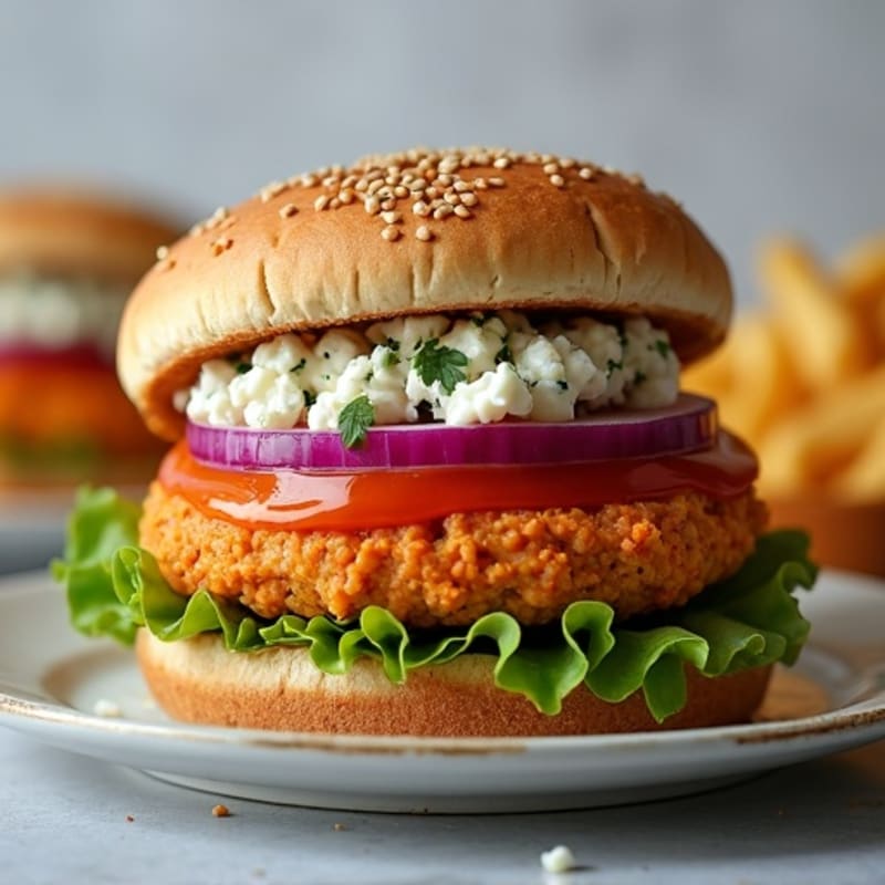 Spicy Buffalo Turkey Burgers with Creamy Blue Cheese