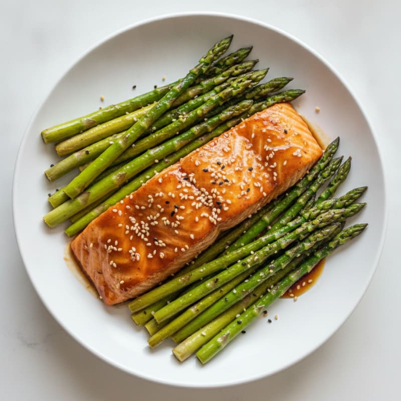 Teriyaki-Glazed Salmon with Roasted Asparagus