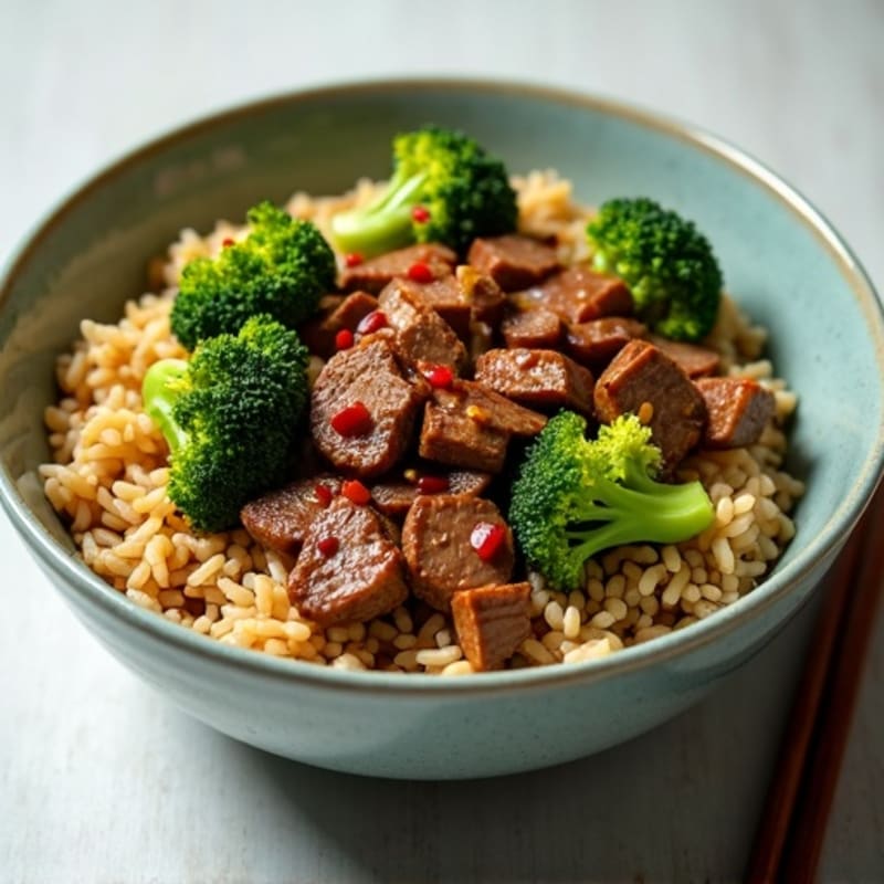 Ginger-Garlic Beef and Broccoli Rice Bowl