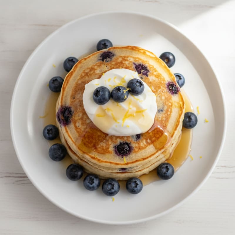 Blueberry Ricotta Pancakes with Lemon Zest