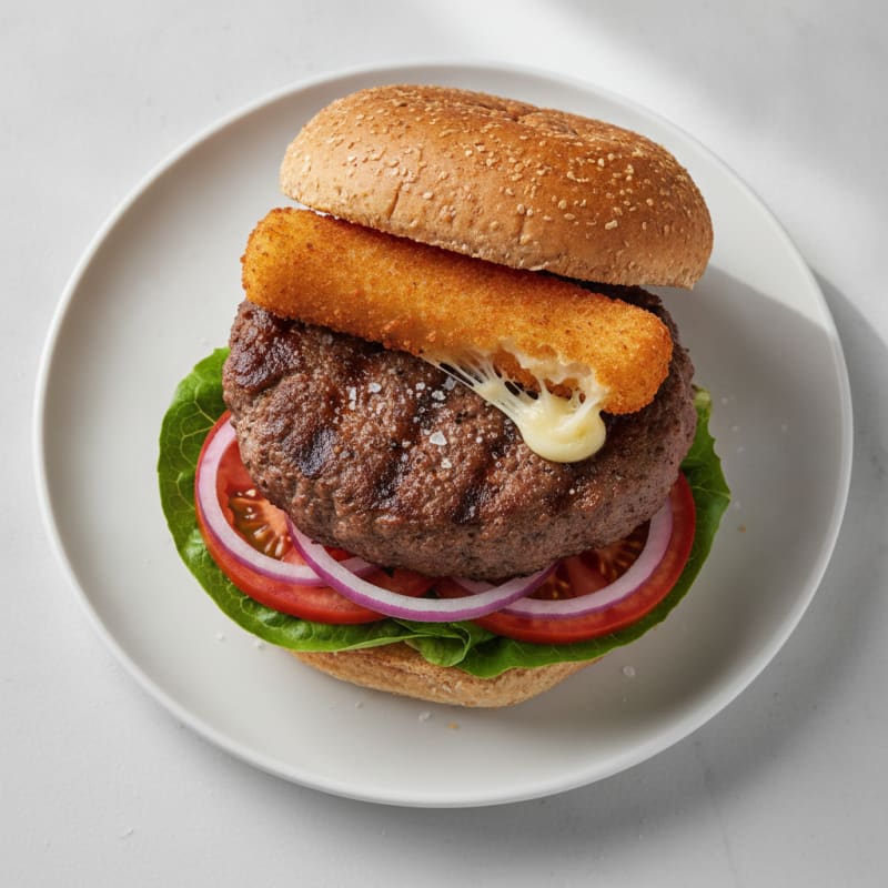 Mozzarella Stick Beef Burger