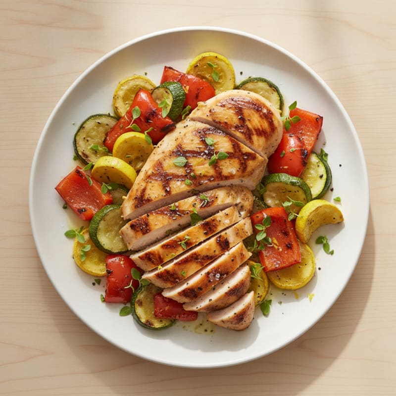 Grilled Lemon Herb Chicken with Summer Vegetables