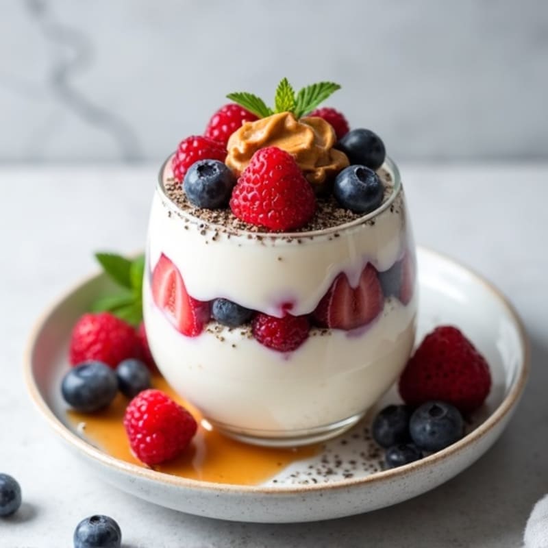 Creamy Greek Yogurt Protein Parfait with Mixed Berries