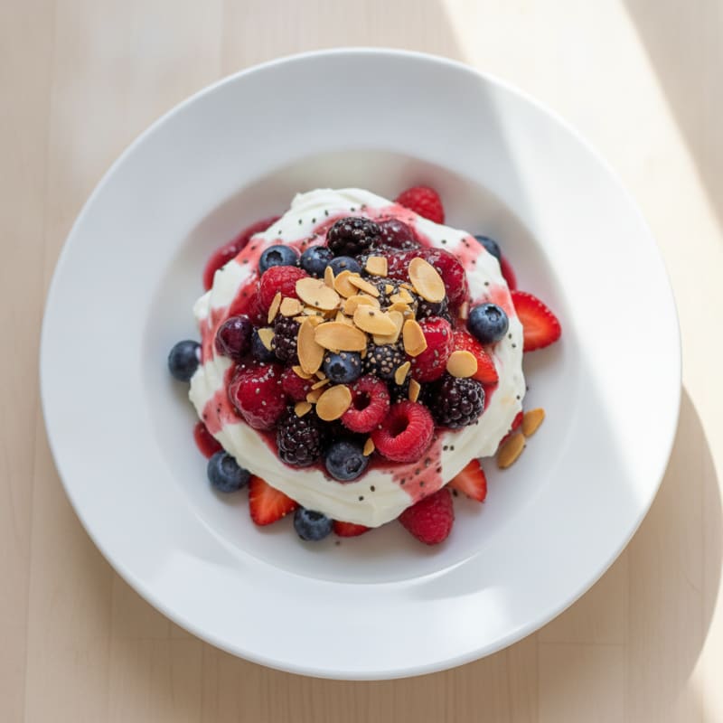 Greek Yogurt Protein Parfait with Mixed Berries