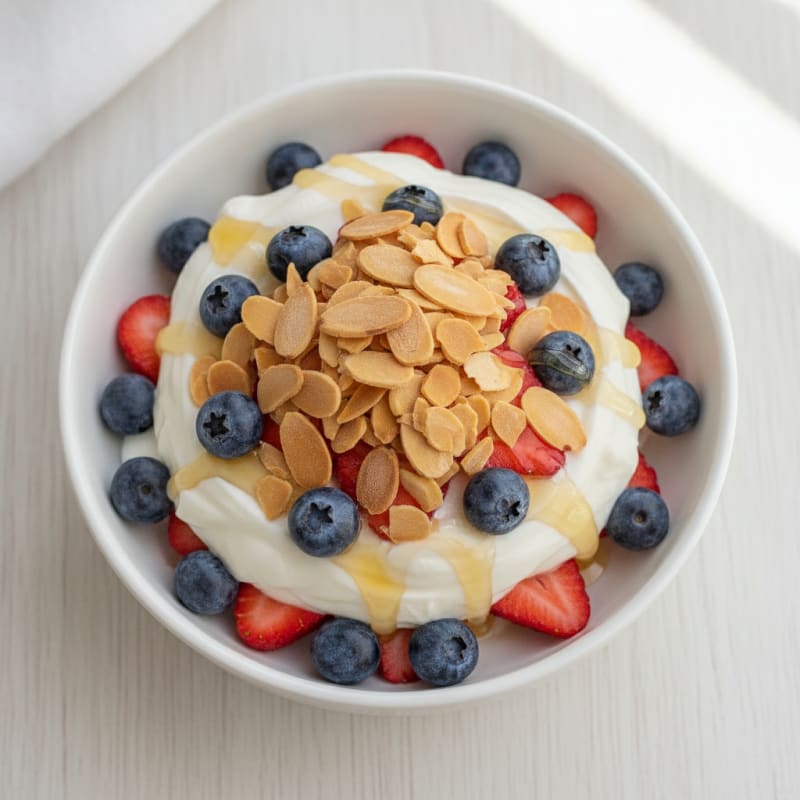 Greek Yogurt Parfait with Berries and Almonds