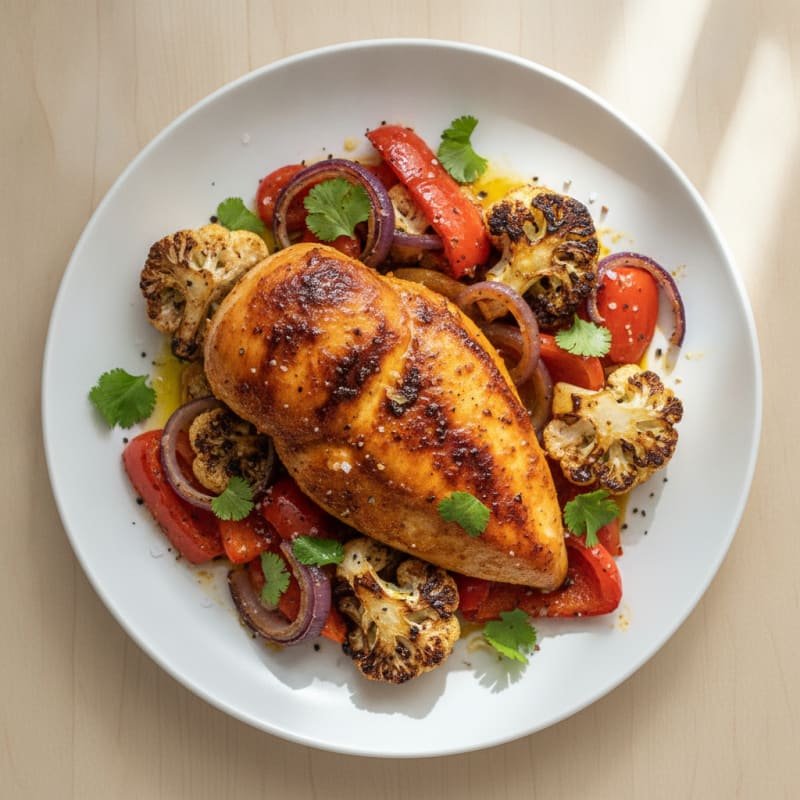 Spicy Harissa Chicken with Roasted Vegetables