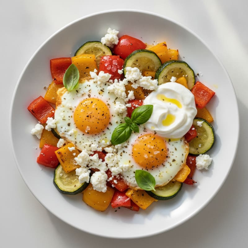 Baked Eggs with Roasted Vegetables