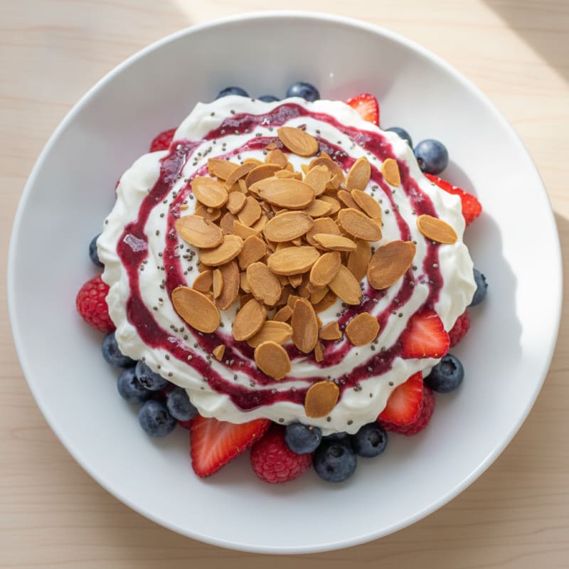 Greek Yogurt Protein Parfait with Mixed Berries