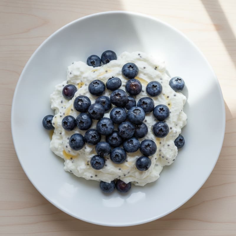 Creamy High-Protein Yogurt Mousse with Blueberries