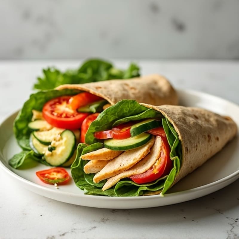 Creamy Hummus and Fresh Veggie Wrap