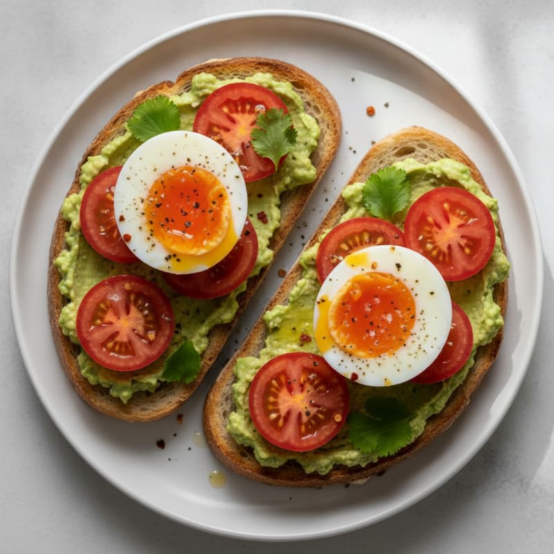 Avocado Sourdough Toast with Jammy Eggs