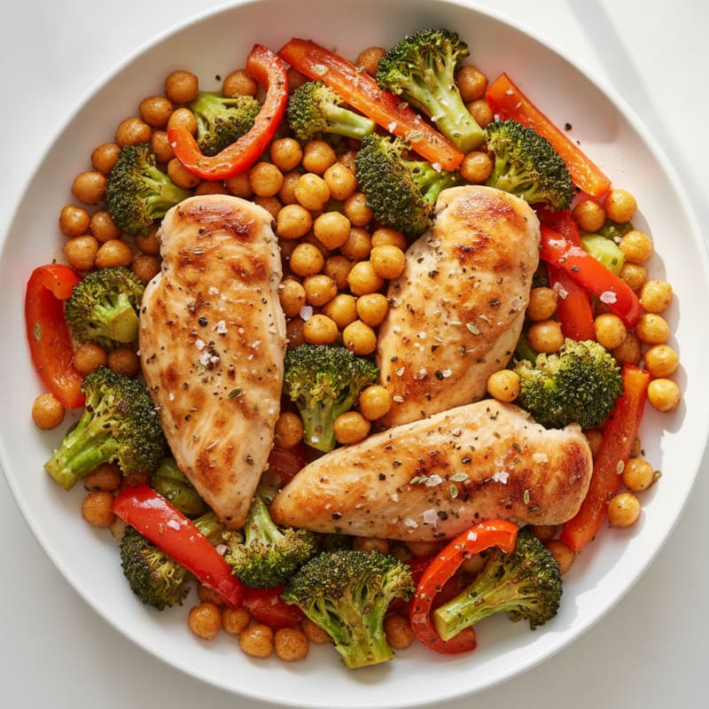 Lemon-Herb Roasted Vegetable and Chicken Medley
