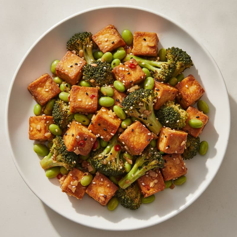 Sesame Tofu and Broccoli Stir-Fry