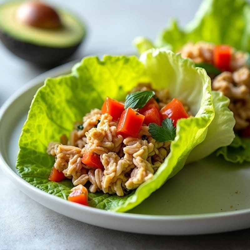 Savory Ground Chicken Lettuce Wraps