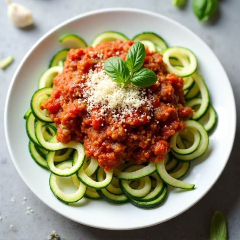 Lean Turkey Bolognese with Fresh Zucchini Noodles