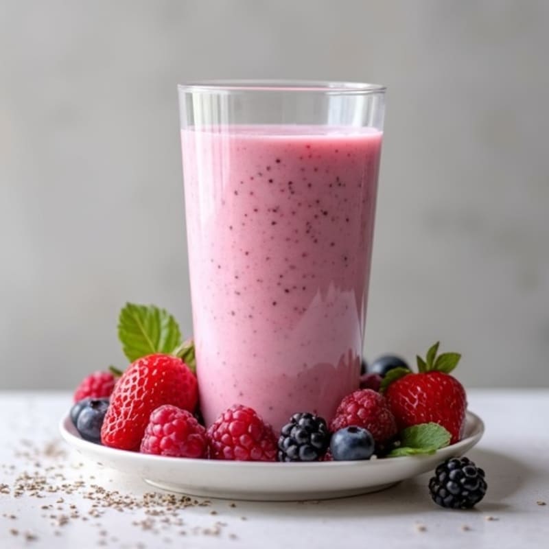 Creamy Vanilla Berry Protein Smoothie