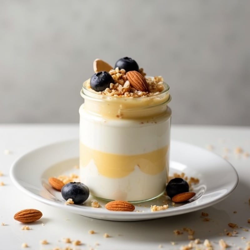 Vanilla Greek Yogurt Protein Parfait with Almonds