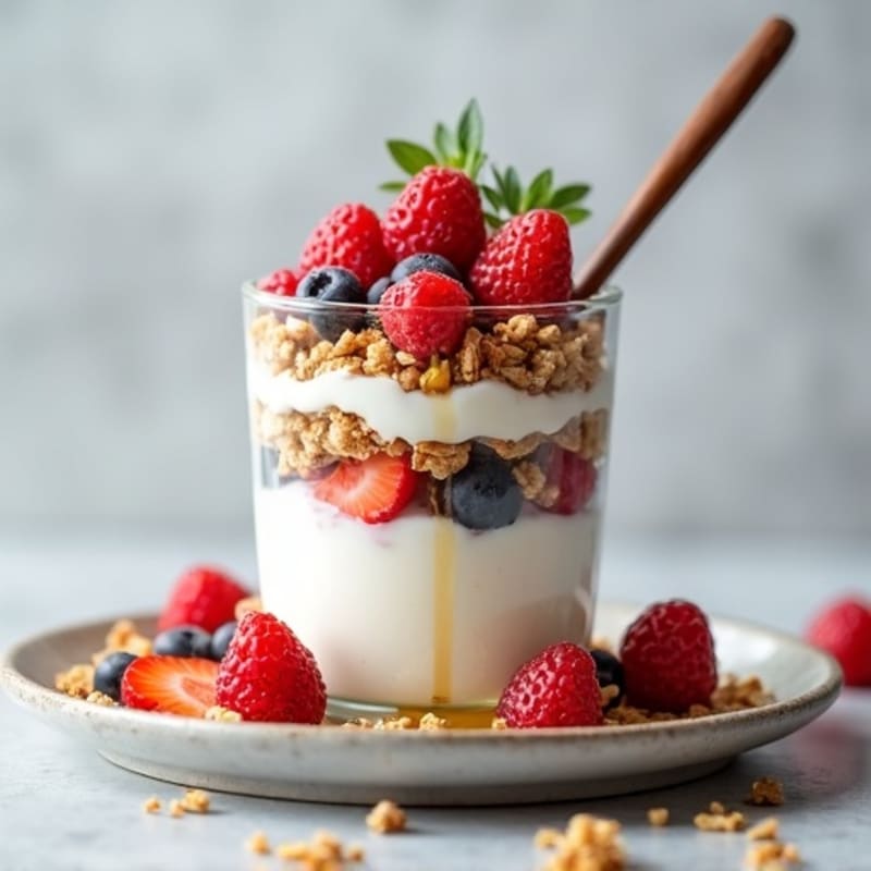 Creamy Greek Yogurt Parfait with Protein Granola and Berries