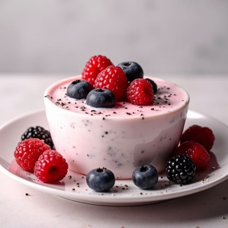 Silky Greek Yogurt Protein Pudding with Berries